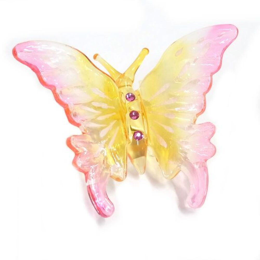 Glass Butterfly Figurine with Austrian Crystal Accents